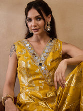 Overlap Neck Jumpsuit In Yellow Color
